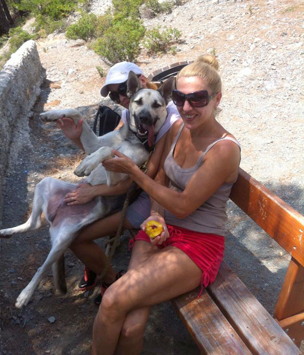 bruno out in cyprus with his rescuers