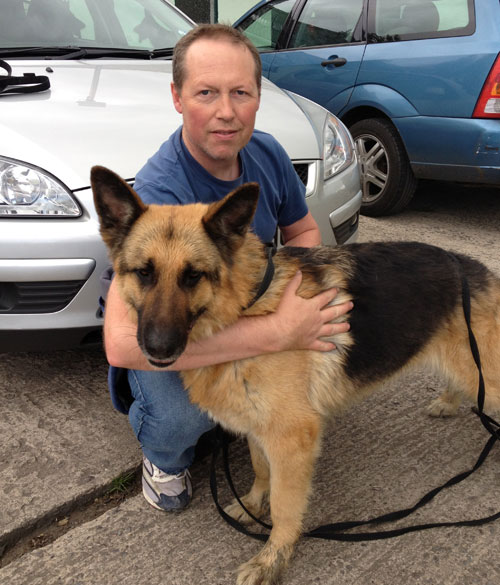 ben gsdr volunteer and jasper the german shepherd